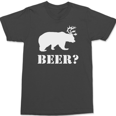 Bear Plus Deer Equals Beer T-Shirt CHARCOAL