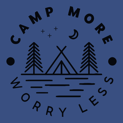 Camp More Worry Less T-Shirt BLUE