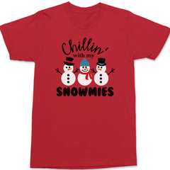 Chillin With My Snowmies T-Shirt RED