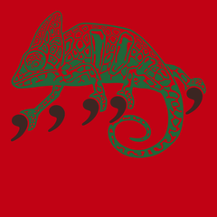 Comma Chameleon T-Shirt RED