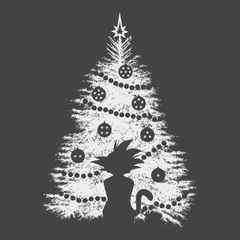 DBZ Christmas Tree T-Shirt CHARCOAL