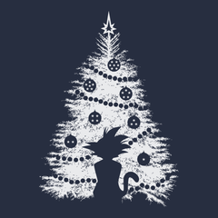 DBZ Christmas Tree T-Shirt NAVY
