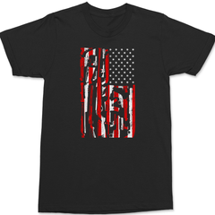 Guns American Flag T-Shirt BLACK