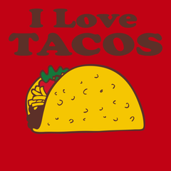 I Love Tacos T-Shirt RED