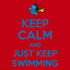 Keep Calm and Just Keep Swimming T-Shirt RED