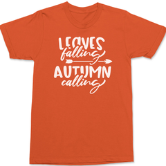 Leaves Falling Autumn Calling T-Shirt ORANGE