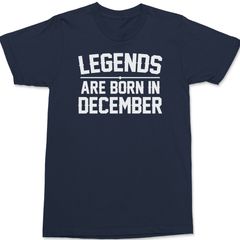 Legends Are Born In December T-Shirt NAVY