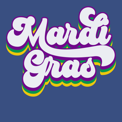 Mardi Gras Retro T-Shirt BLUE