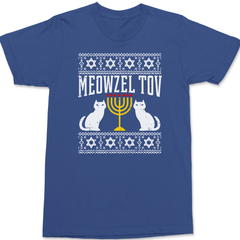 Meowzel Tov Hanukkah T-Shirt BLUE
