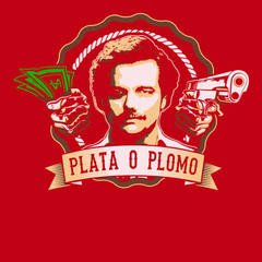 Narcos Plata O Plomo Money or Bullets T-Shirt RED