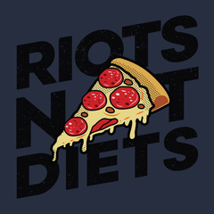 Riots Not Diets Pizza T-Shirt Navy