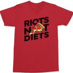 Riots Not Diets Pizza T-Shirt RED