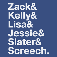 Saved By The Bell Names T-Shirt BLUE
