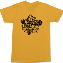 Thankful Grateful Blessed T-Shirt GOLD