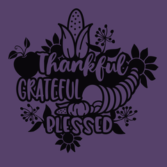 Thankful Grateful Blessed T-Shirt PURPLE