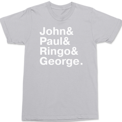 The Beatles Names T-Shirt SILVER
