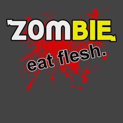 Zombie Eat Flesh T-Shirt CHARCOAL