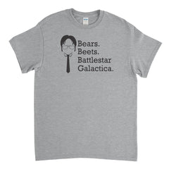 Bears Beets Battlestar Galactica Mens T-Shirt - Textual Tees