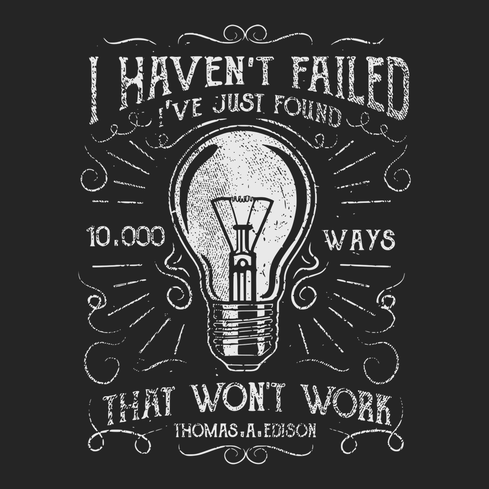 10000 Ways Thomas Edison T-Shirt BLACK