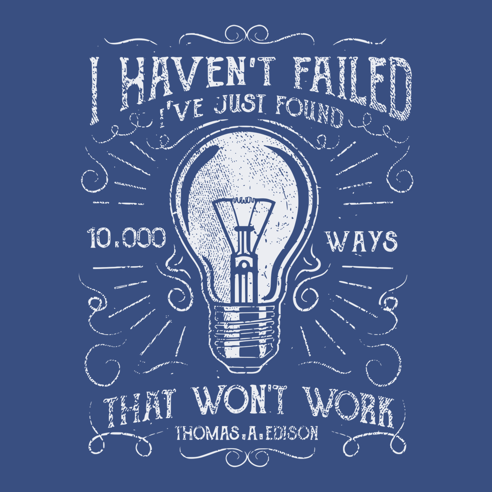 10000 Ways Thomas Edison T-Shirt BLUE