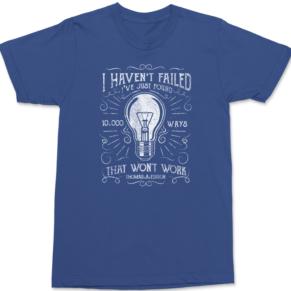 10000 Ways Thomas Edison T-Shirt BLUE