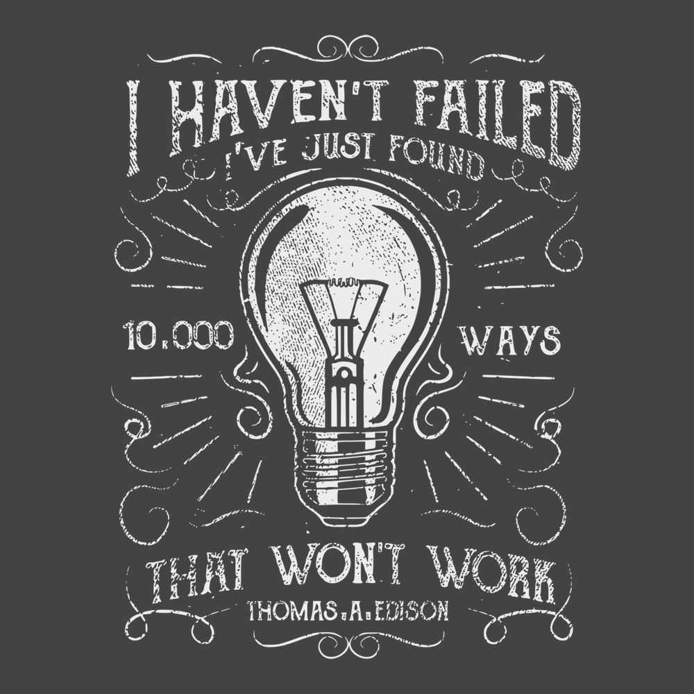 10000 Ways Thomas Edison T-Shirt CHARCOAL