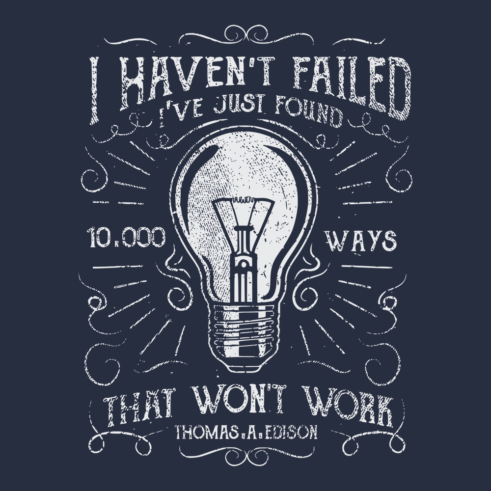 10000 Ways Thomas Edison T-Shirt Navy