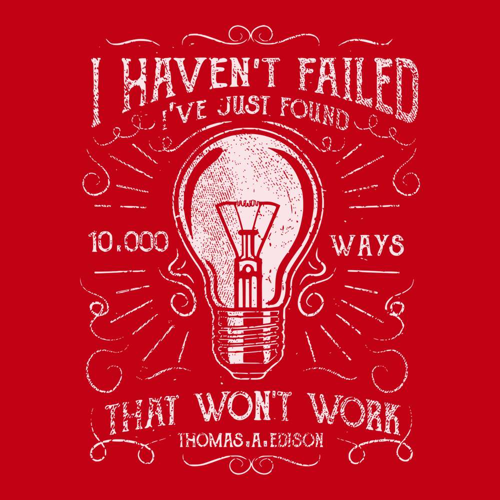 10000 Ways Thomas Edison T-Shirt RED