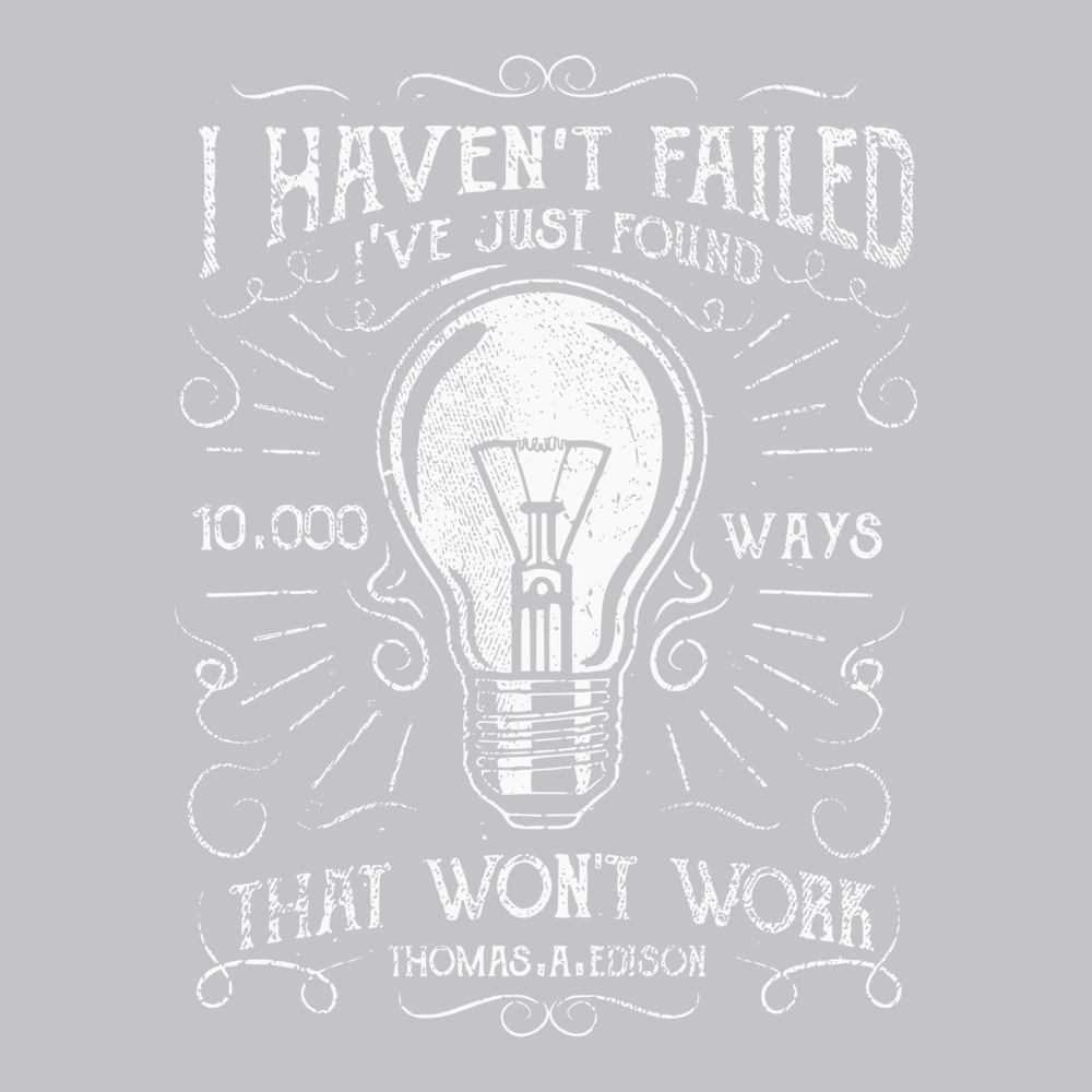 10000 Ways Thomas Edison T-Shirt SILVER