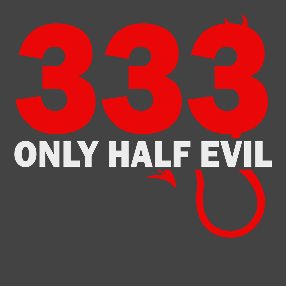 333 Only Half Evil T-Shirt CHARCOAL