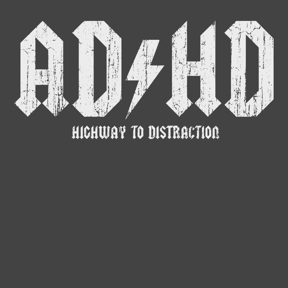 ADHD Highway To Distraction T-Shirt CHARCOAL