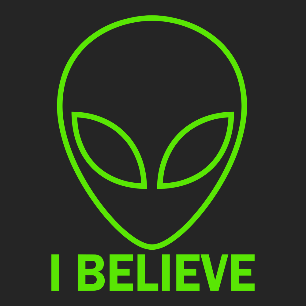 Aliens I Believe T-Shirt BLACK