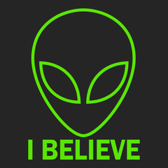 Aliens I Believe T-Shirt BLACK