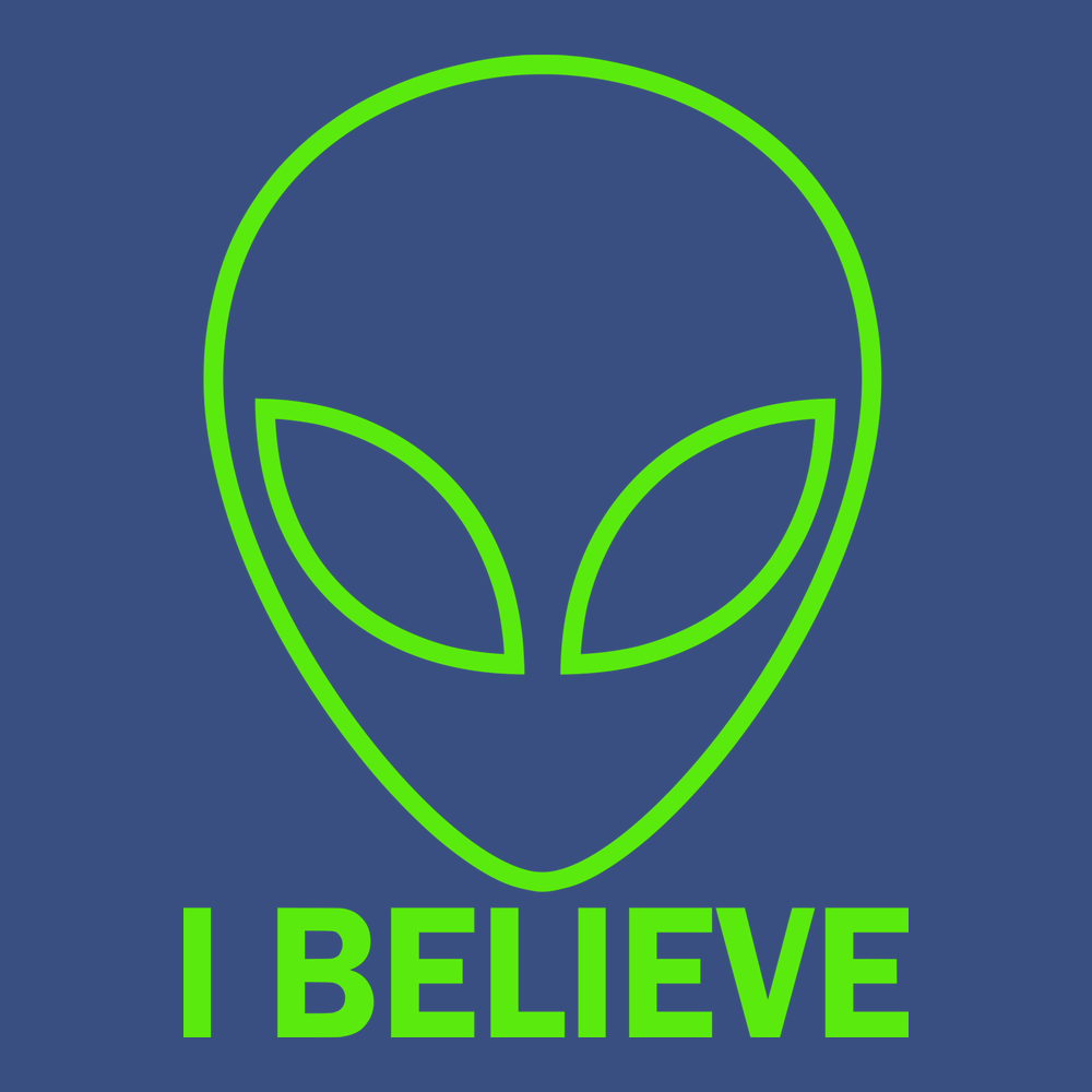 Aliens I Believe T-Shirt BLUE