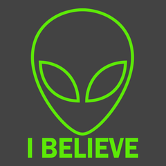 Aliens I Believe T-Shirt CHARCOAL