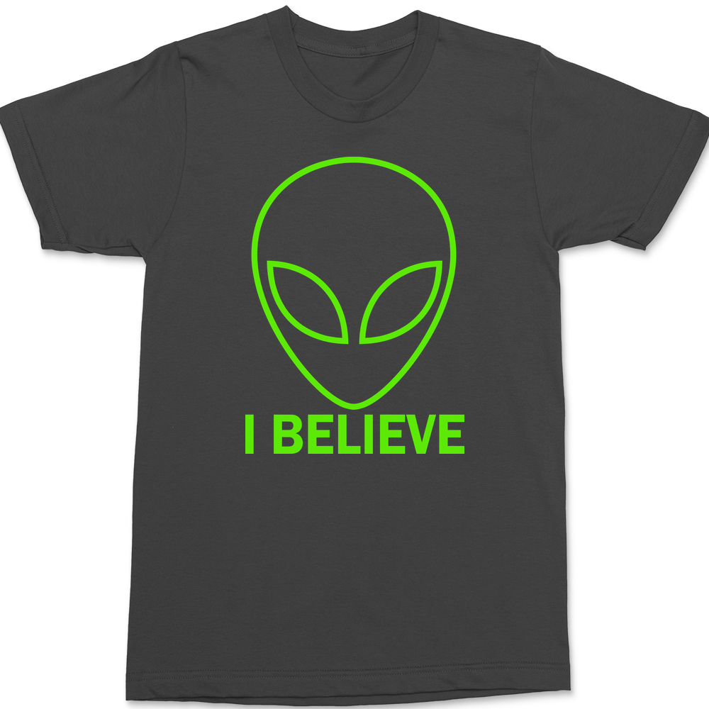 Aliens I Believe T-Shirt CHARCOAL