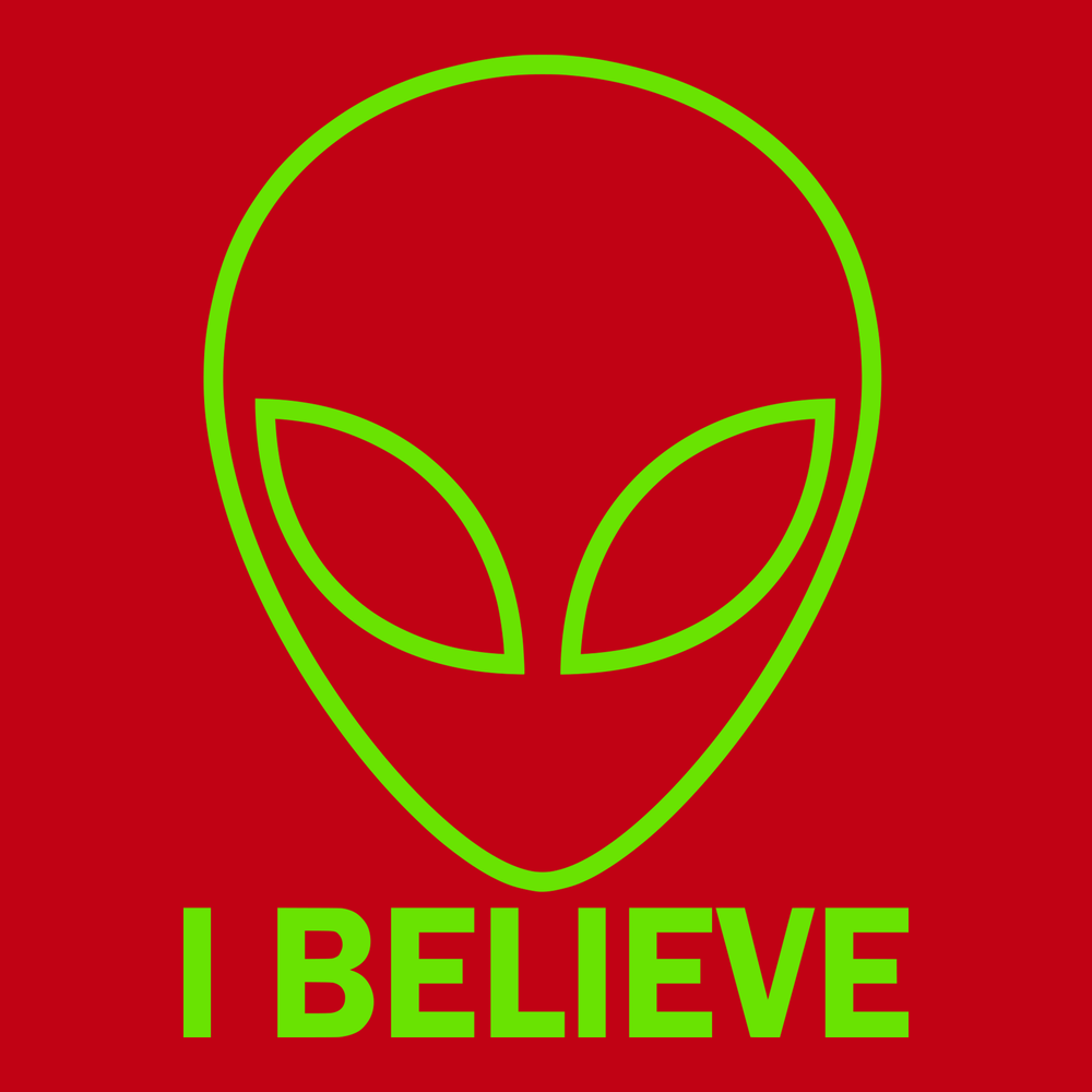 Aliens I Believe T-Shirt RED