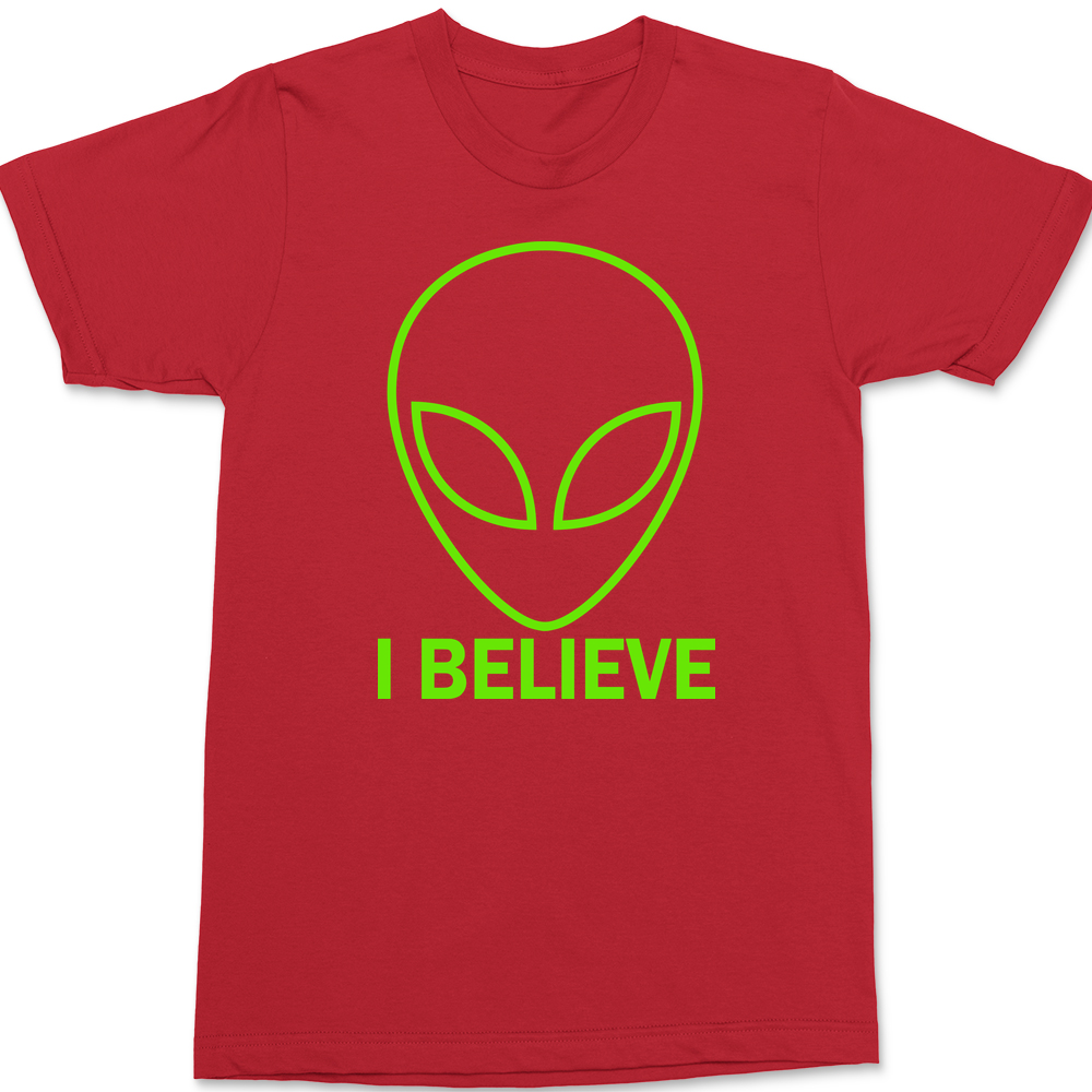 Aliens I Believe T-Shirt RED