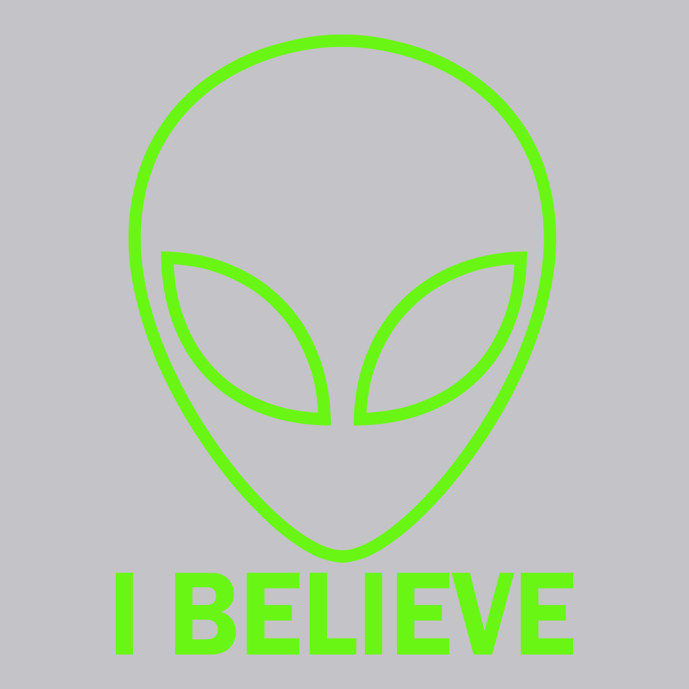 Aliens I Believe T-Shirt SILVER