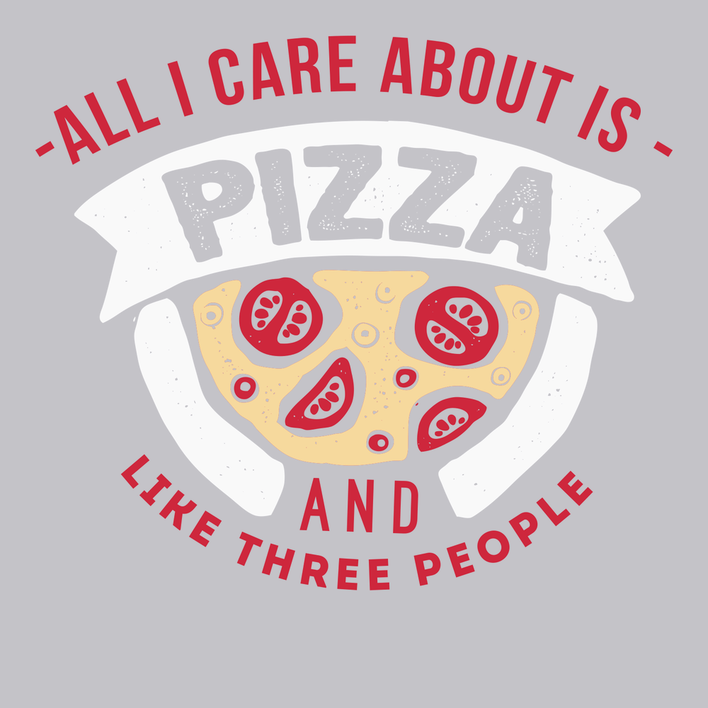 All I Care About Is Pizza And Like 3 People T-Shirt SILVER
