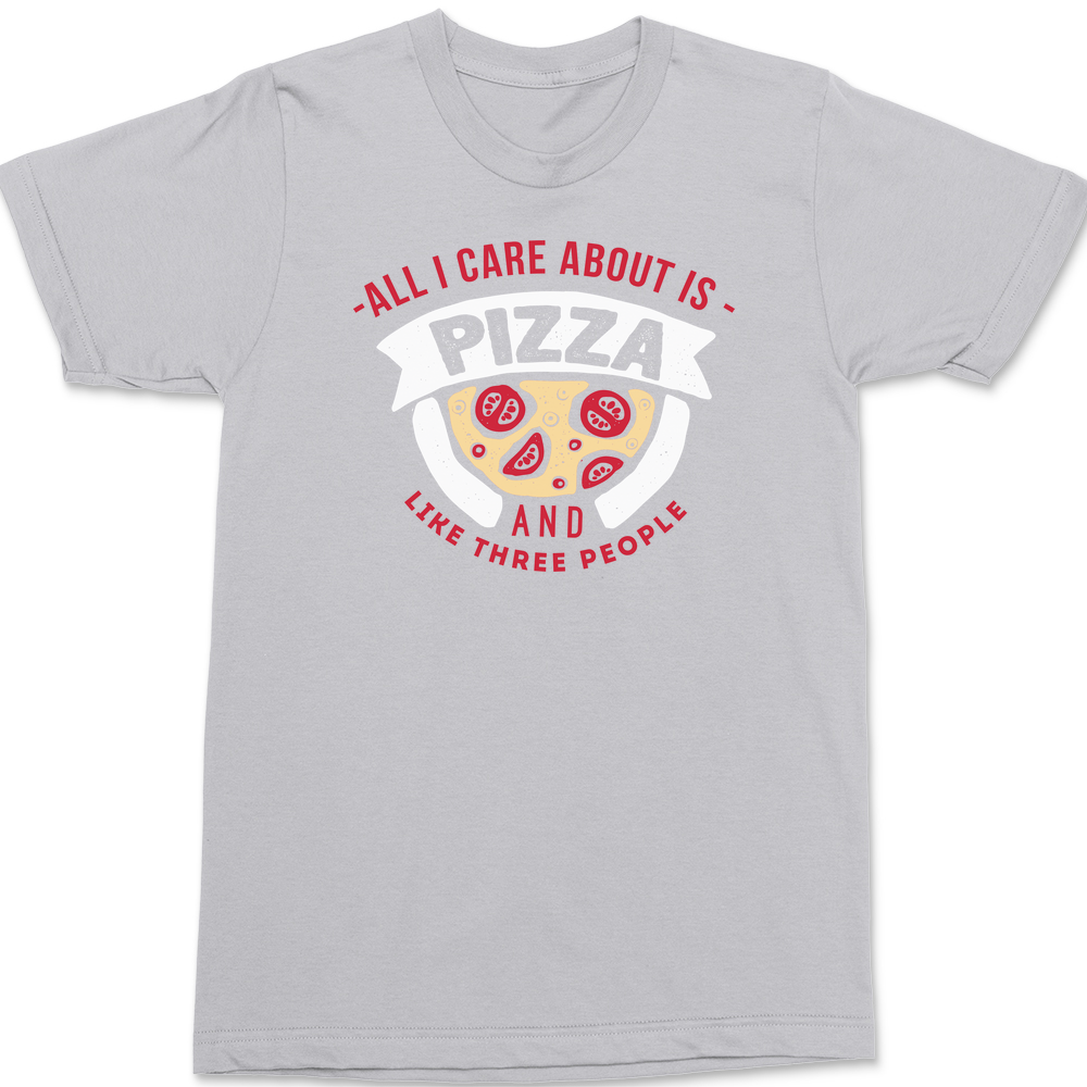 All I Care About Is Pizza And Like 3 People T-Shirt SILVER