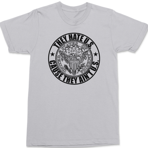 America They Hate Us Because They Aint Us T-Shirt SILVER