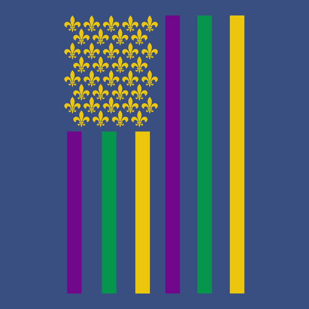 American Mardi Gras T-Shirt BLUE