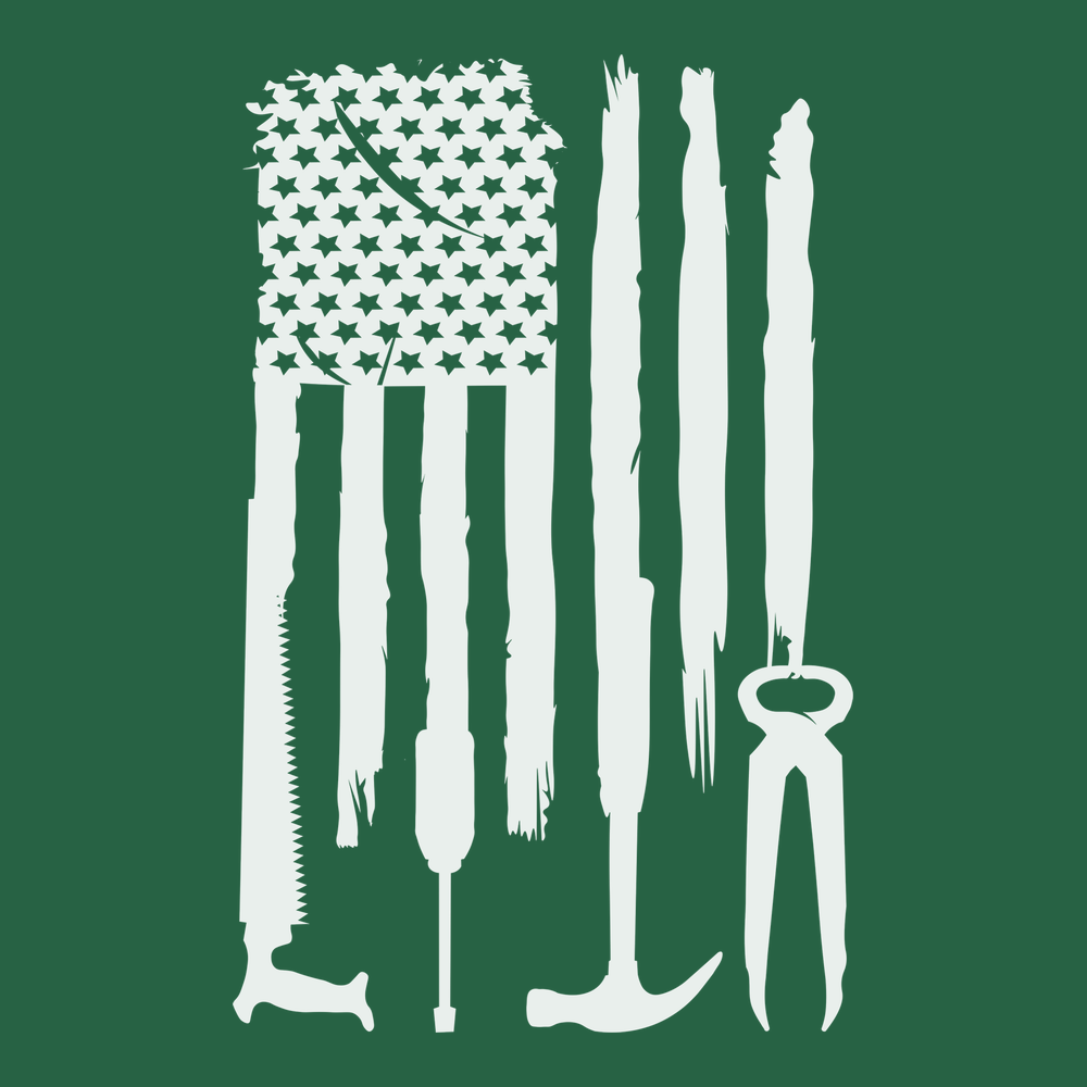 American Tools Flag T-Shirt GREEN