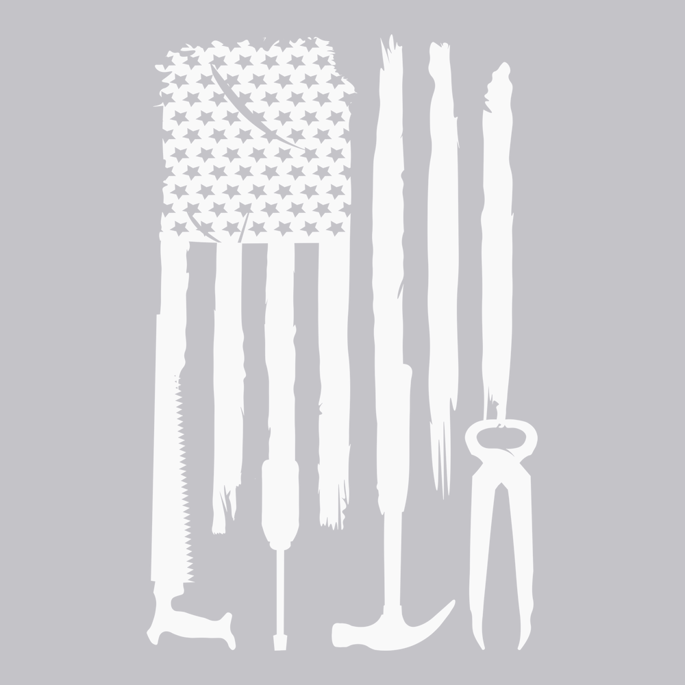 American Tools Flag T-Shirt SILVER