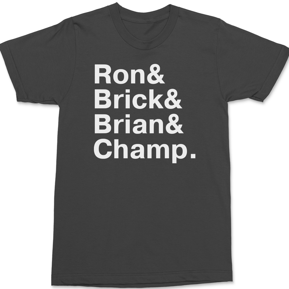 Anchorman Names T-Shirt CHARCOAL