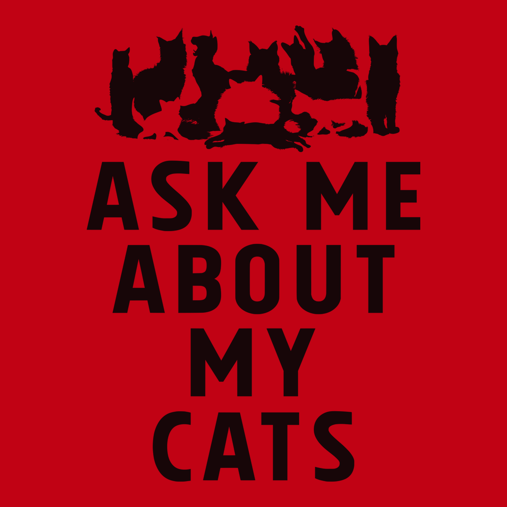 Ask Me About My Cats T-Shirt RED