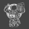 Astronaut Boombox T-Shirt CHARCOAL