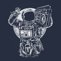 Astronaut Boombox T-Shirt NAVY