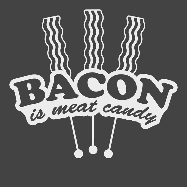 Bacon Is Meat Candy T-Shirt CHARCOAL